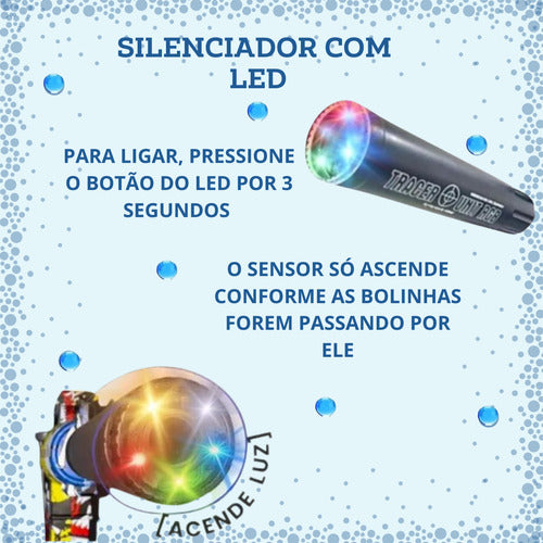 Arma De Gel Com Luz Led + Brinde 6 Mil Bolinhas Gel Orbeez